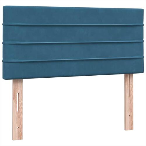 Kontinentalseng med madras mørkeblå 90x220 cm fløjl