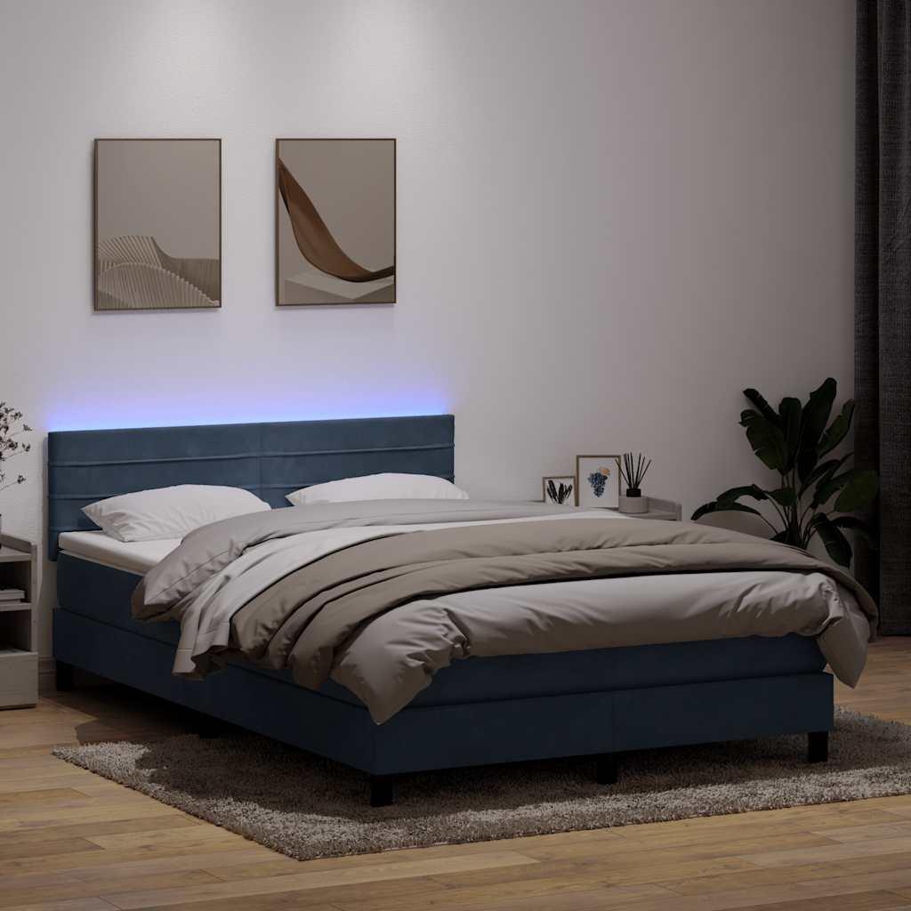 Kontinentalseng med madras 140x210 cm fløjl mørkegrå