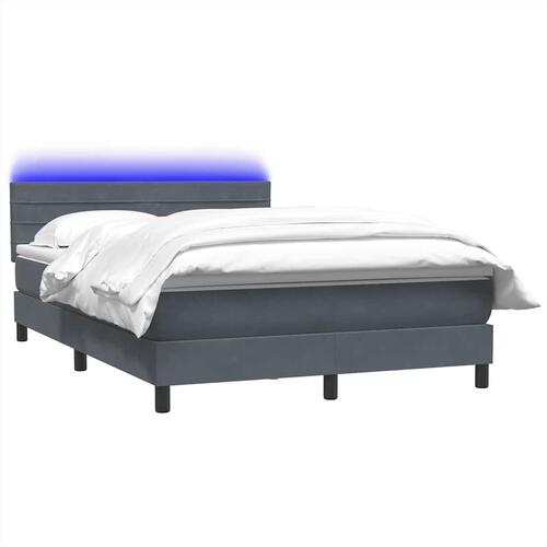 Kontinentalseng med madras 140x210 cm fløjl mørkegrå