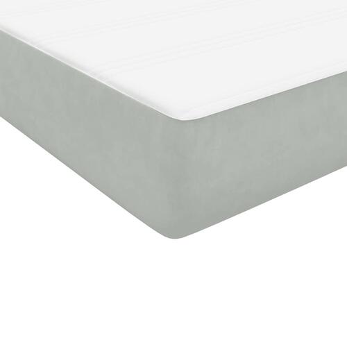 Kontinentalseng med madras lysegrå 90x220 cm fløjl