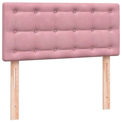 Kontinentalseng med madras lyserød 80x210 cm fløjl