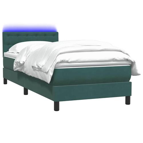 Kontinentalseng med madras mørkegrøn 80x210 cm fløjl