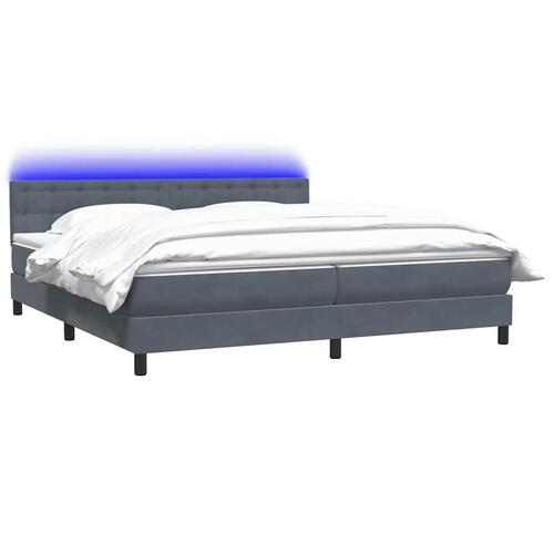 Kontinentalseng med madras 180x210 cm fløjl mørkegrå
