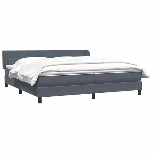 Kontinentalseng med madrasser 200x210 cm fløjl mørkegrå