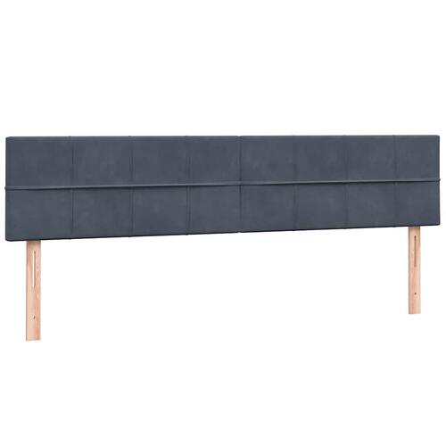 Kontinentalseng med madrasser 200x210 cm fløjl mørkegrå