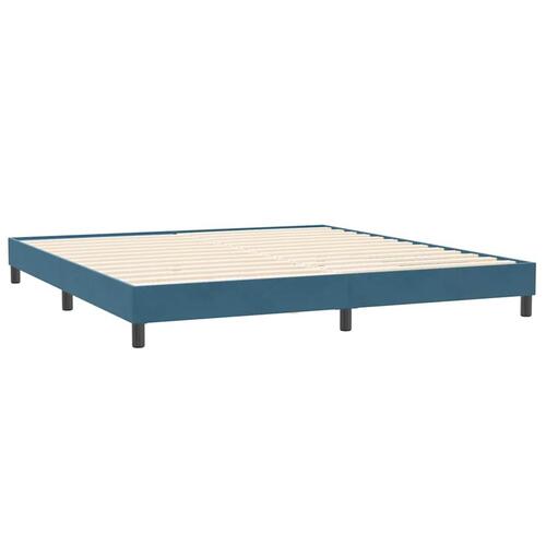 Kontinentalseng med madrasser 200x220 cm fløjl mørkeblå