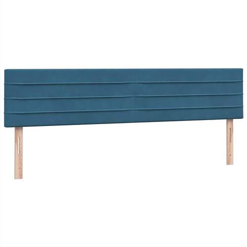 Kontinentalseng med madrasser 200x220 cm fløjl mørkeblå