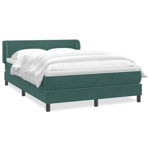 Kontinentalseng med madras 140x210 cm fløjl mørkegrøn