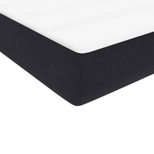 Kontinentalseng med madras sort 80x220 cm fløjl