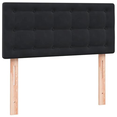 Kontinentalseng med madras sort 80x220 cm fløjl