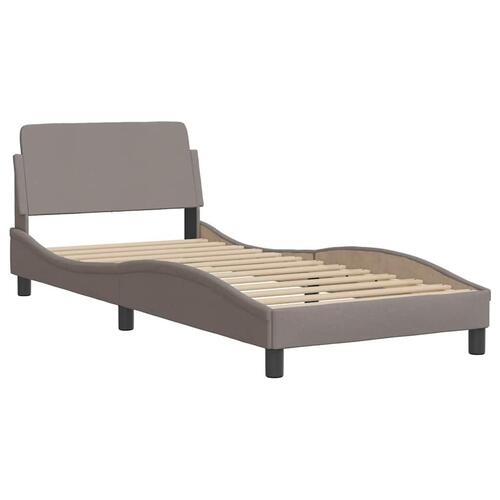 Sengeramme med LED uden madras 90x190 cm stof gråbrun
