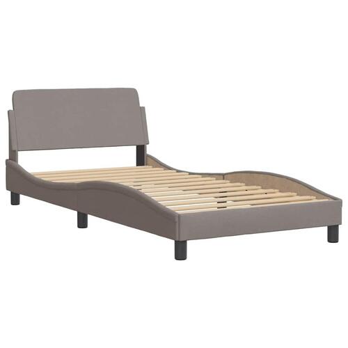 Sengeramme med LED uden madras 100x200 cm stof gråbrun