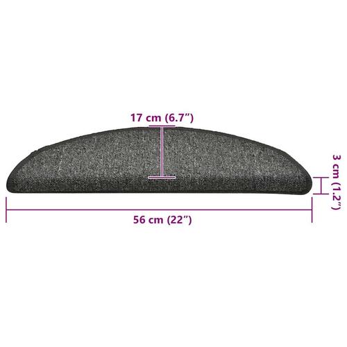 Trappemåtter 30 stk. 56x17x3 cm mørkegrå