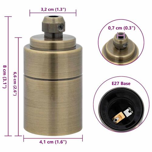 Lampeholdere 2 stk bronze E27