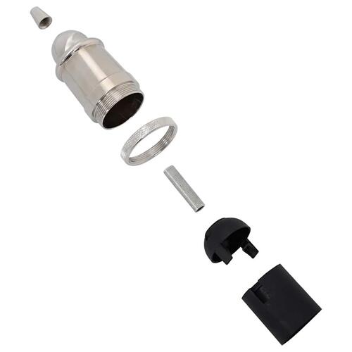 Lampeholdere 2 stk forniklet satin E27
