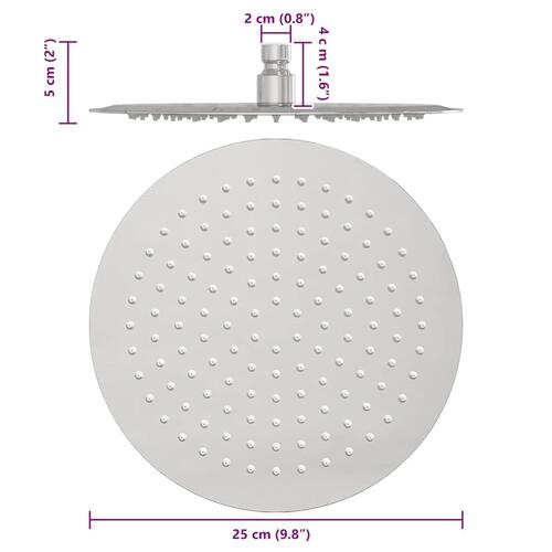 Regnbrusehoved 25 cm rund rustfrit stål 304