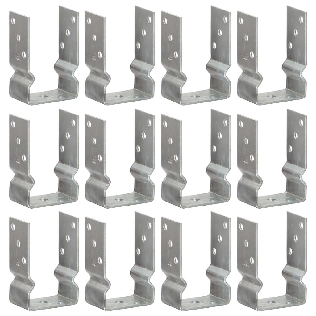 Jordankre 12 stk. 9x6x15 cm galvaniseret stål sølvfarvet