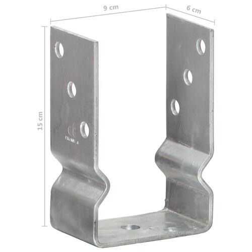 Jordankre 12 stk. 9x6x15 cm galvaniseret stål sølvfarvet