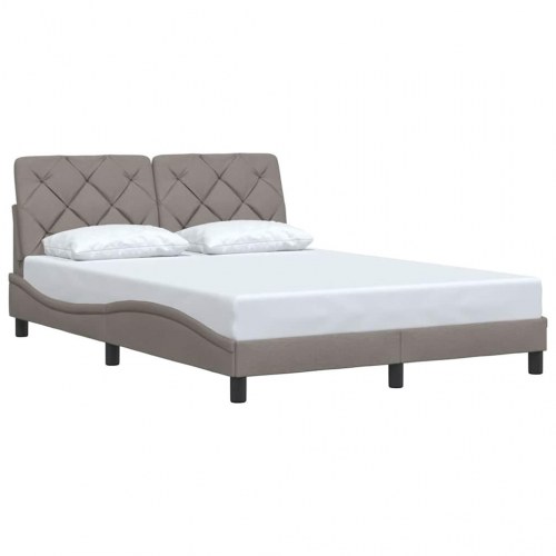 Sengeramme i stof - taupe 120×200 cm med hovedgærde