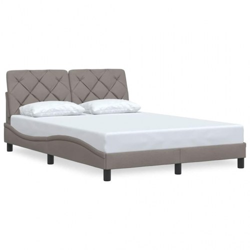 Sengeramme i stof - taupe 120×200 cm med hovedgærde