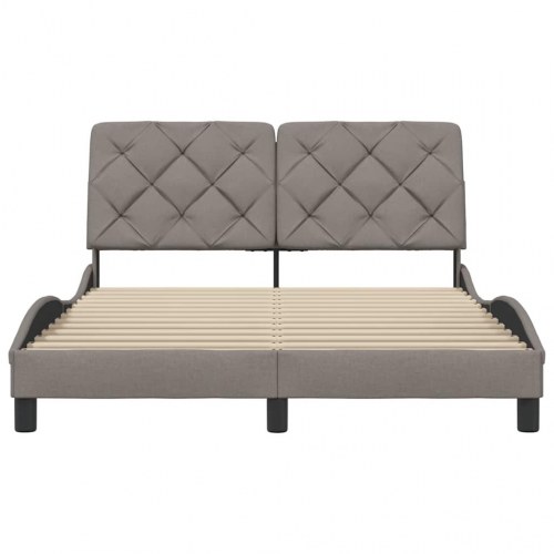 Sengeramme i stof - taupe 120×200 cm med hovedgærde