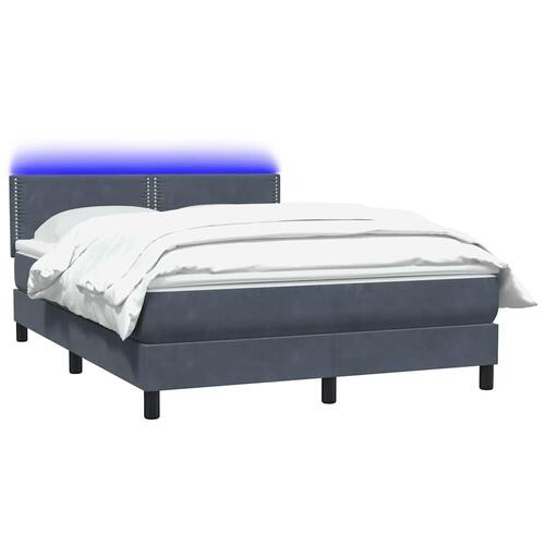 Kontinentalseng med madras 140x210 cm fløjl mørkegrå