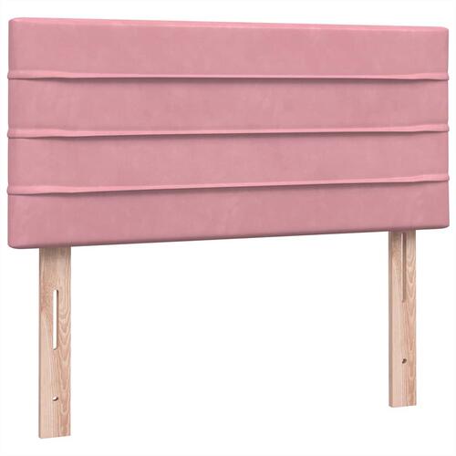 Kontinentalseng med madras lyserød 80x210 cm fløjl