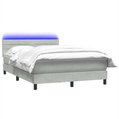 Kontinentalseng med madras 140x220 cm fløjl lysegrå