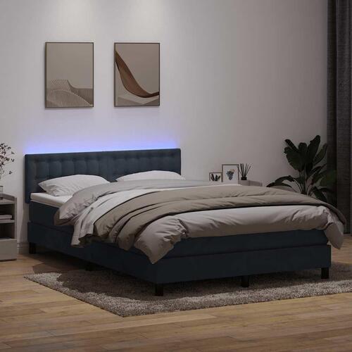 Kontinentalseng med madras 140x210 cm fløjl mørkegrå