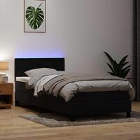 Kontinentalseng med madras sort 80x220 cm fløjl