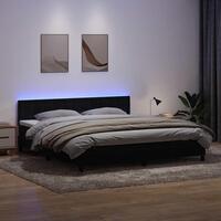 Kontinentalseng med madras 200x210 cm fløjl sort