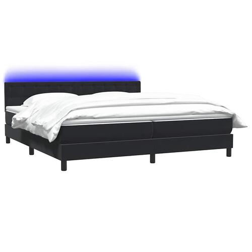Kontinentalseng med madras 200x210 cm fløjl sort