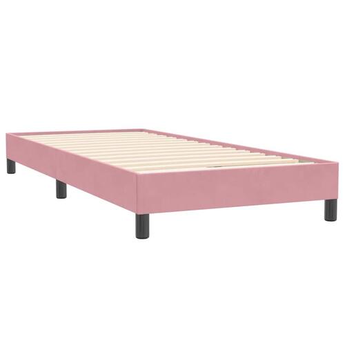 Kontinentalseng med madras lyserød 90x220 cm fløjl
