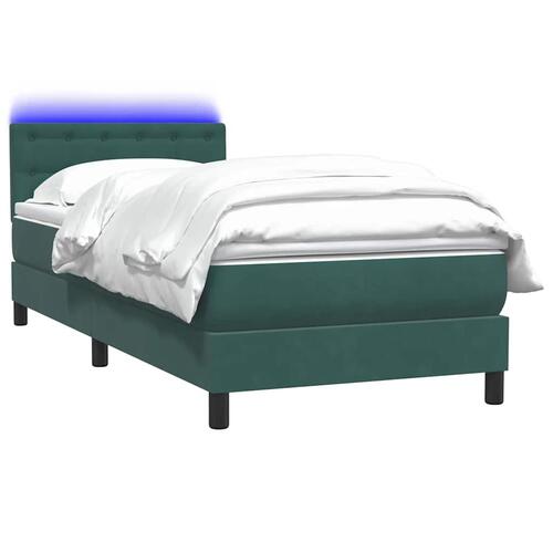 Kontinentalseng med madras 90x220 cm fløjl mørkegrøn