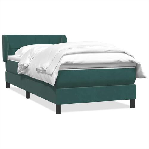 Kontinentalseng med madras 100x210 cm fløjl mørkegrøn