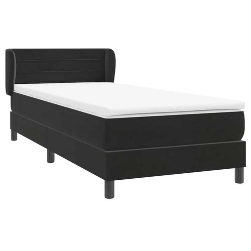 Kontinentalseng med madras 90x210 cm fløjl sort