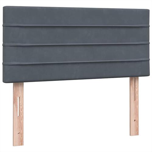 Kontinentalseng med madras mørkegrå 80x220 cm fløjl