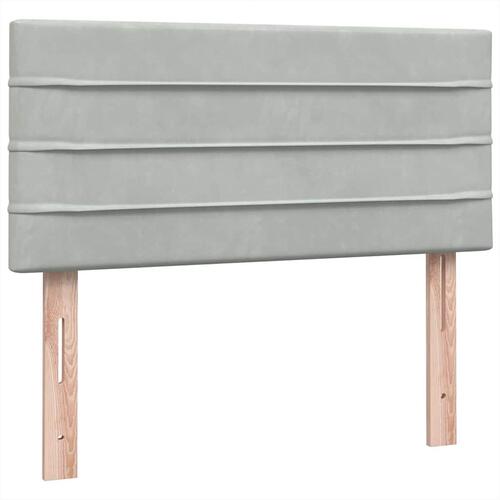 Kontinentalseng med madras lysegrå 90x210 cm fløjl