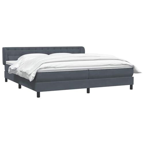 Kontinentalseng med madrasser 200x210 cm fløjl mørkegrå