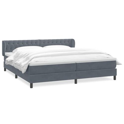 Kontinentalseng med madrasser 200x210 cm fløjl mørkegrå