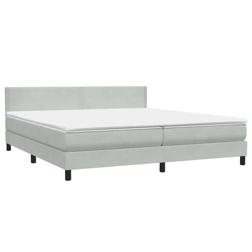 Kontinentalseng med madras 200x220 cm fløjl lysegrå