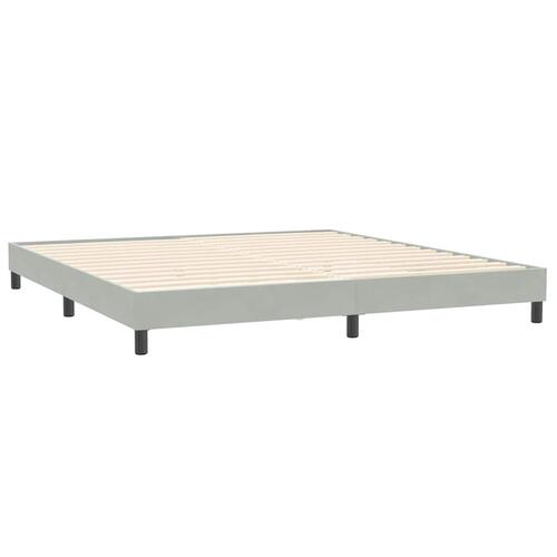 Kontinentalseng med madras 200x220 cm fløjl lysegrå