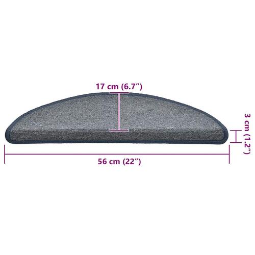 Trappemåtter 30 stk. 56x17x3 cm lysegrå og blå