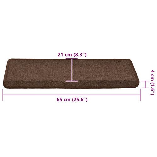 Trappemåtter 30 stk. 65x21x4 cm brun