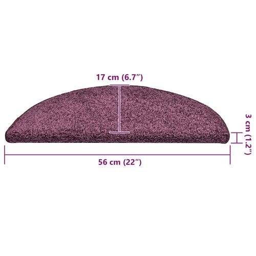 Trappemåtter 30 stk. 56x17x3 cm mørklilla