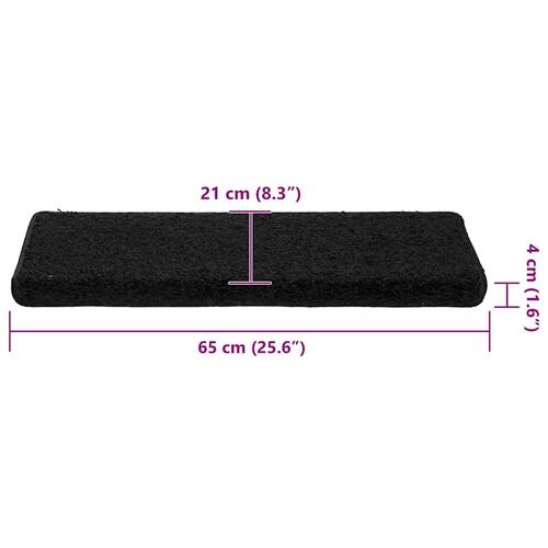 Trappemåtter 30 stk. 65x21x4 cm sort
