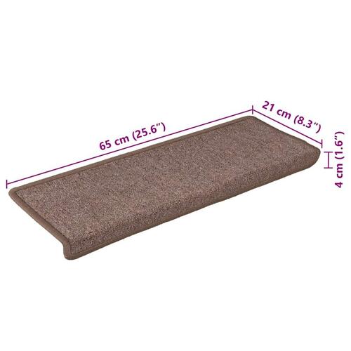 Trappemåtter 30 stk. 65x21x4 cm brun