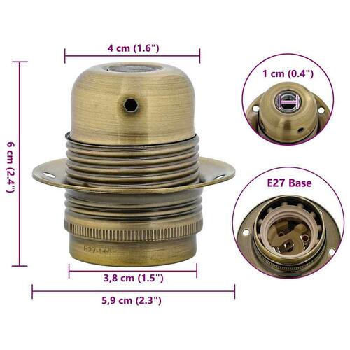 Lampeholdere 2 stk bronze E27