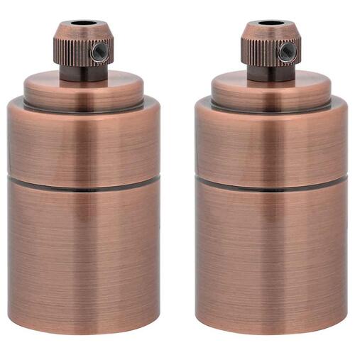 Lampeholdere 2 stk rød bronze E27