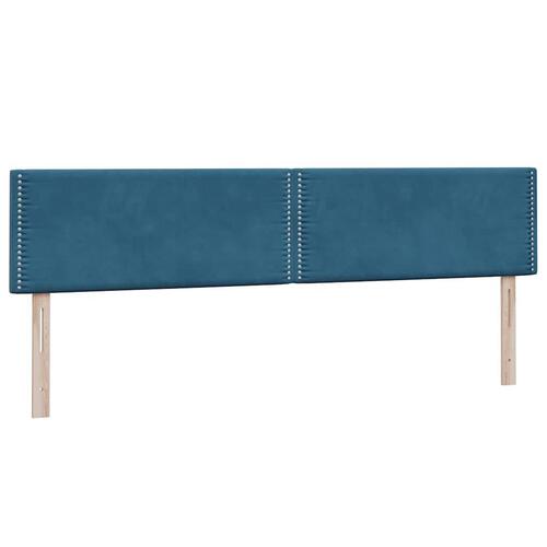 Kontinentalseng med madras 200x220 cm fløjl mørkeblå